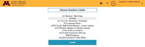 Choose Art DSB from the list of checkouts